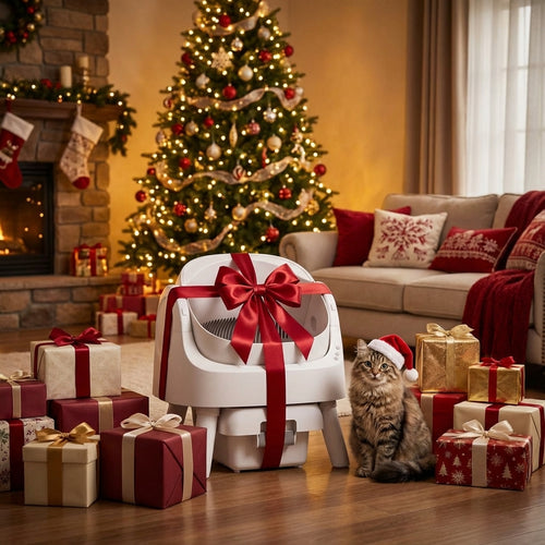 Automatische Katzentoilette – Vernetzte, selbstreinigende Katzentoilette, geräuscharmes Design